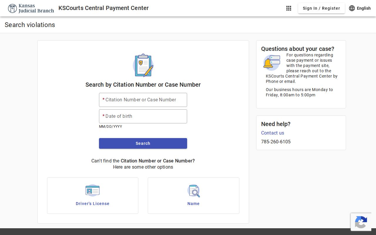 Greenwood County traffic court record payment interface at Central Payment Center